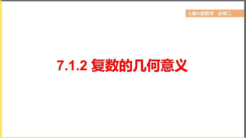 人教A版2019必修第二册7-1-2复数的几何意义课件第1页