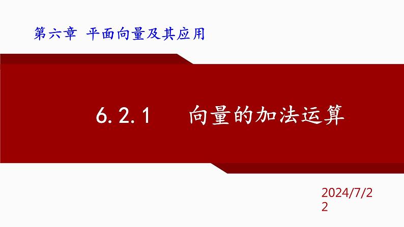 人教A版数学（2019）必修第二册6-2-1向量的加法运算精品课件第1页