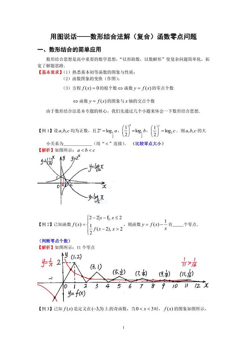 高考数学二轮复习专题数形结合法解复合函数零点问题第1页
