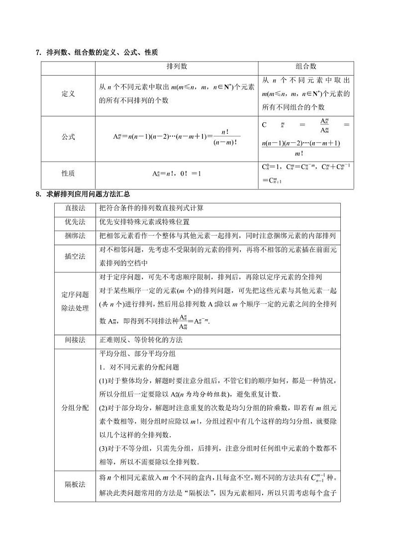 高考数学专区二轮专题复习专题12 排列组合与二项式定理小题综合（含解析）02