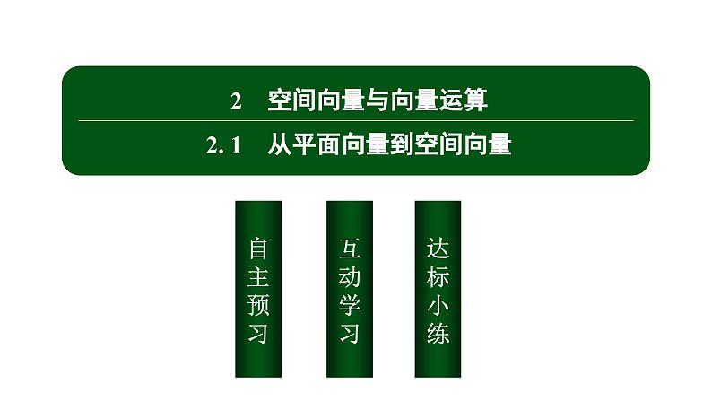 北师大高中数学选择性必修第一册3.2.1从平面向量到空间向量【课件】02