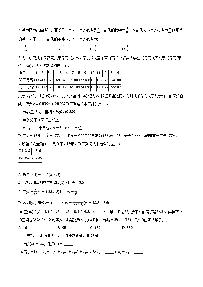 2023-2024学年北京市房山区高二下学期学业水平调研（二）数学试卷（含解析）02