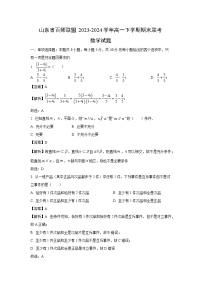 [数学][期末][数学]山东省百师联盟2023-2024学年高一下学期期末联考试题(解析版)