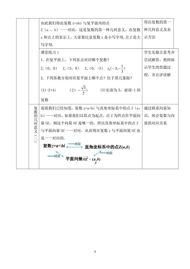 人教A版必修第二册高中数学18_第七章复数_7.1.2复数的几何意义-教案03