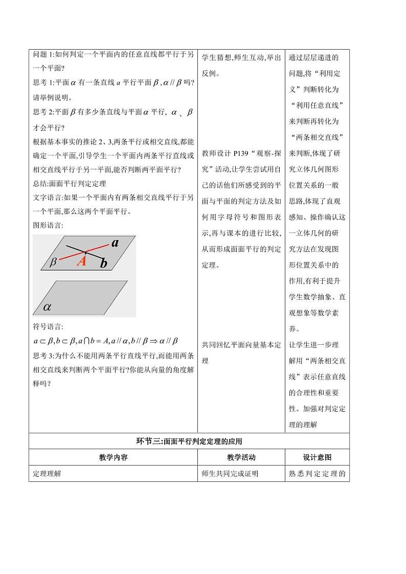 人教A版必修第二册高中数学33_第八章立体几何初步_8.5.3平面与平面平行-教案03