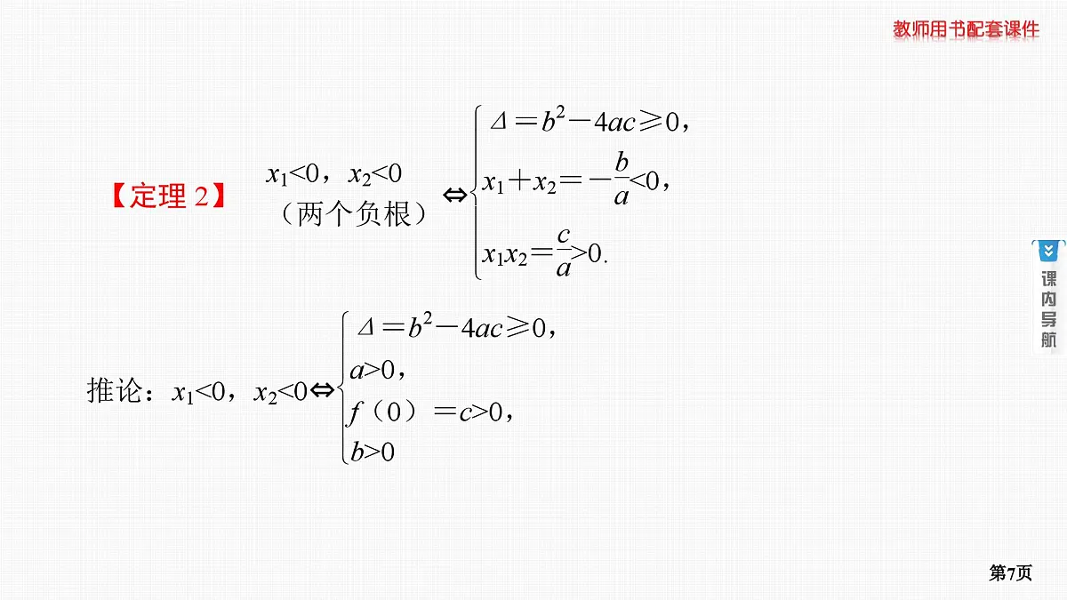 专题研究　一元二次方程根的分布第7页