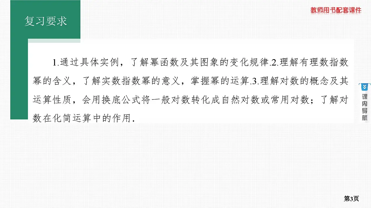 第4课时　幂函数与指、对数式的运算第3页