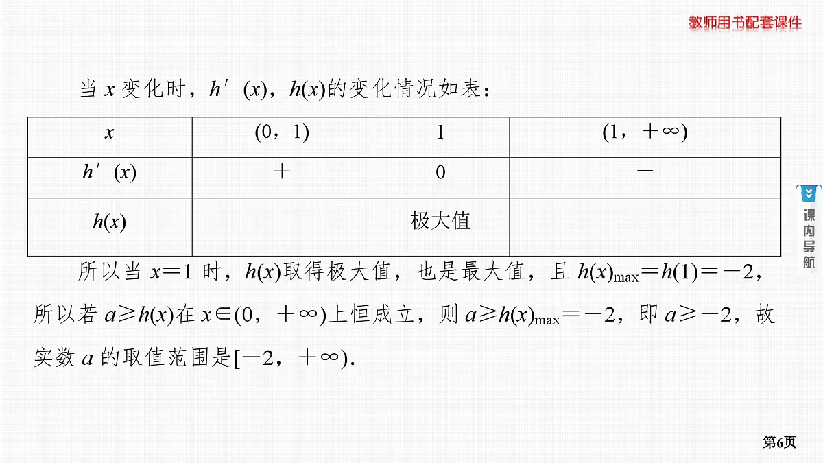 专题研究二　利用导数研究恒成立或存在性问题第6页