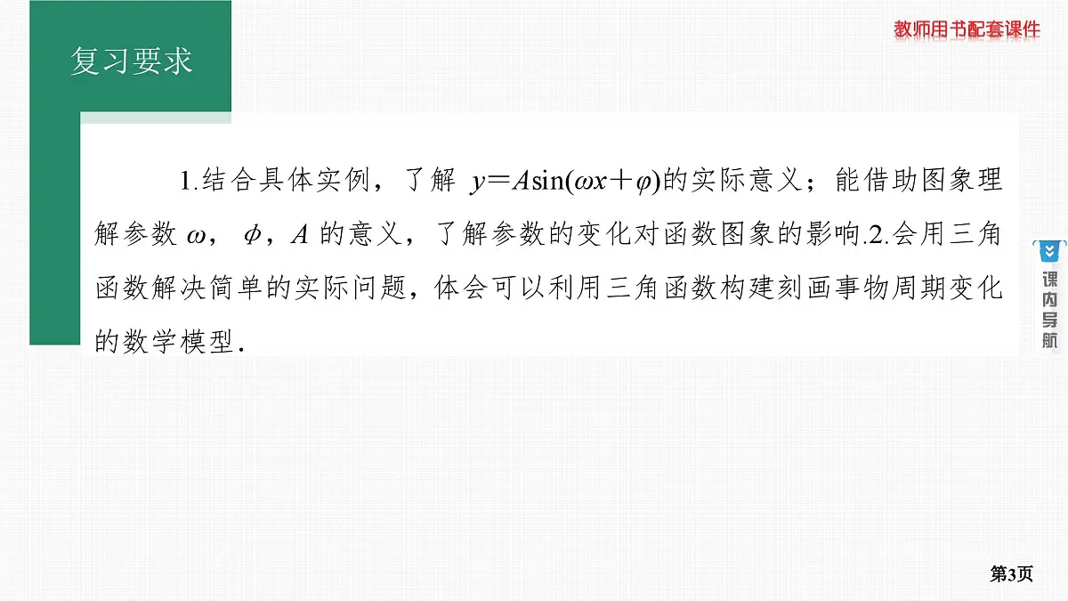 第5课时　函数y＝Asin(ωx＋φ)的图象及应用第3页