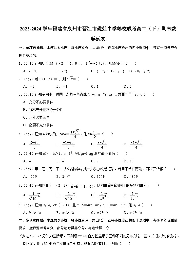 福建省晋江市磁灶中学等校2023-2024学年高二下学期期末联考数学试题第1页