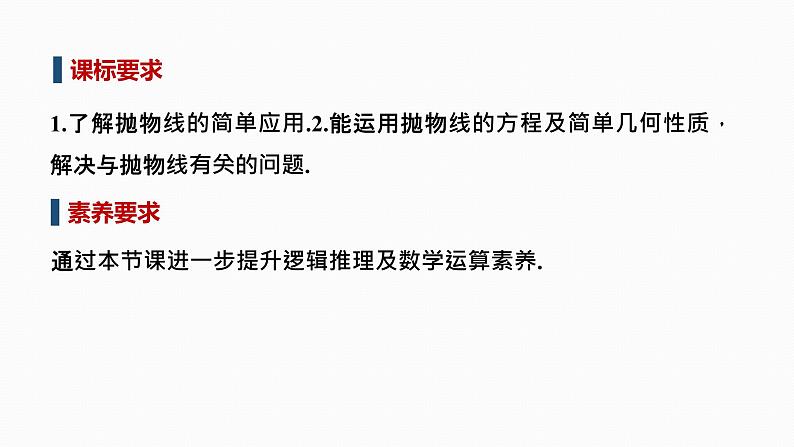 人教A版选择性必修第一册高中数学3.3.2第二课时　抛物线的方程与性质的应用【课件】第2页