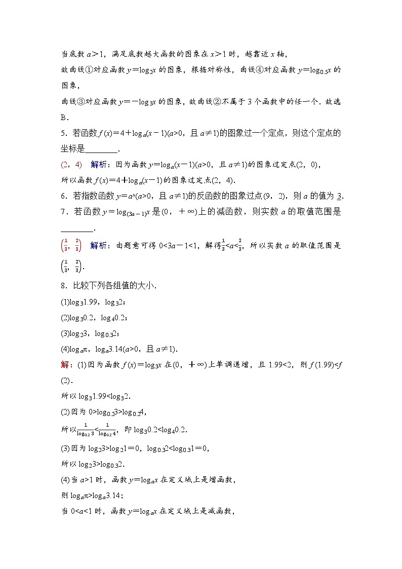 课后素养评价34　对数函数的图象和性质第2页
