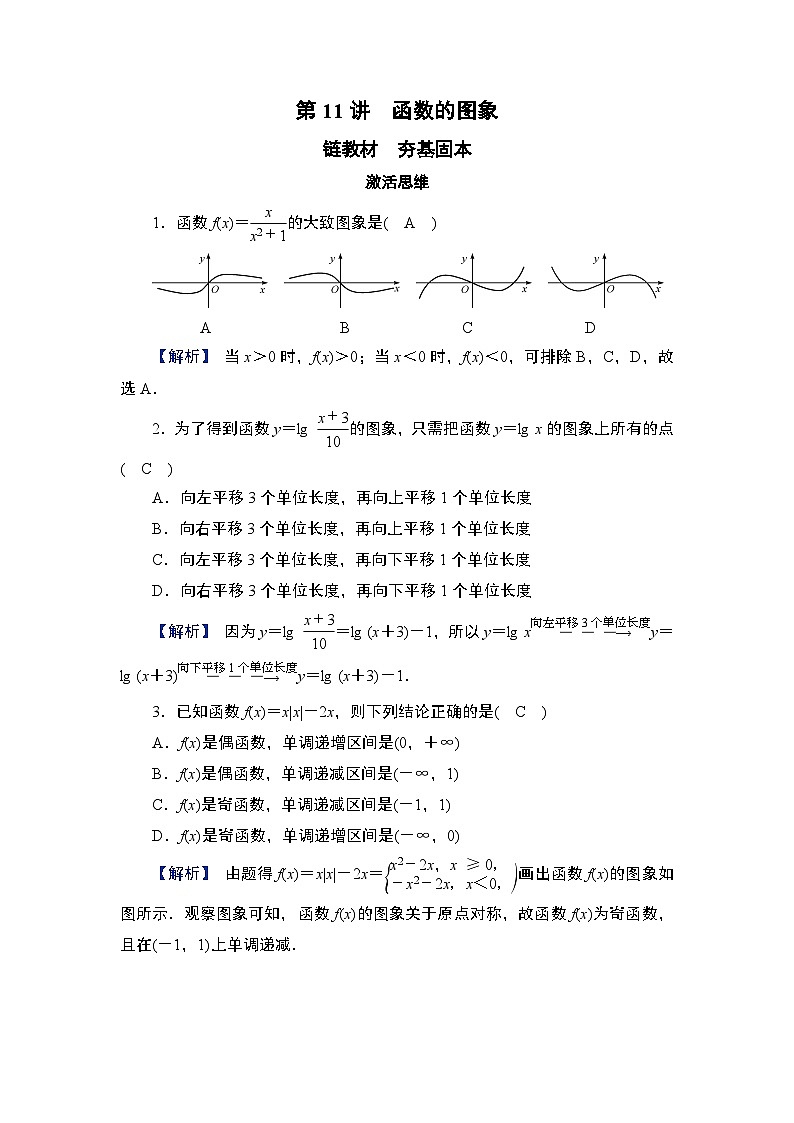 第2章　基本初等函数 10　第11讲　函数的图象第1页