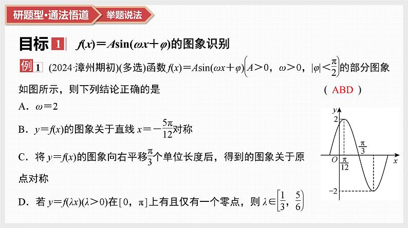 2025高考数学一轮复习第4章三角函数与解三角形04第19讲第2课时函数f(x)＝Asin(ωx＋φ)的图象（课件+解析试卷）03