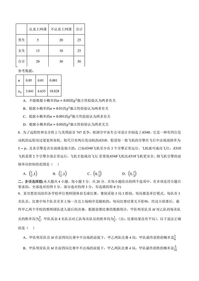 第4章 概率与统计单元测试（含答案） 2023-2024学年高二数学同步讲义（人教B版2019选择性必修第二册）03