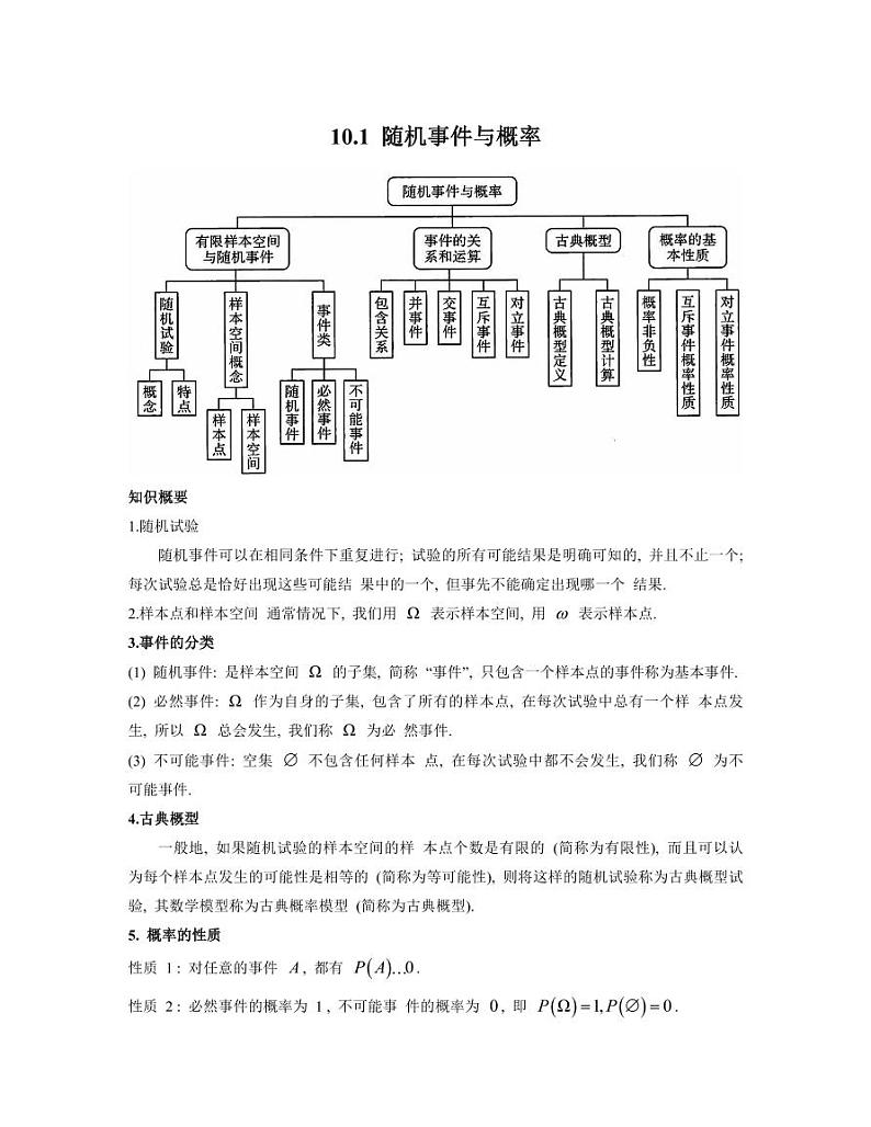 人教版高中数学必修第二册-10.1 随机事件与概率【导学案】第1页