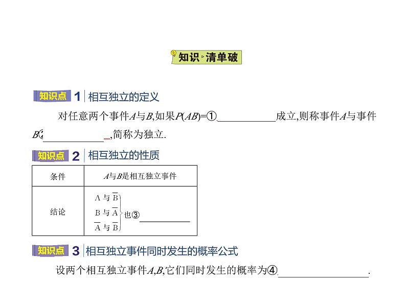 人教版高中数学必修第二册10.2事件的相互独立性（课件）第2页