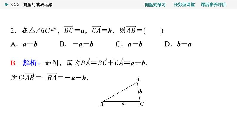 第6章　6.2　6.2.2　向量的减法运算第8页