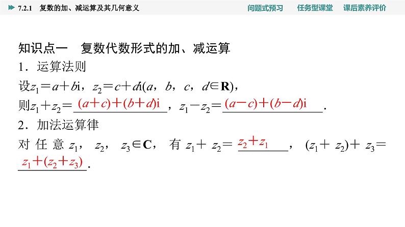 第7章　7.2　7.2.1　复数的加、减运算及其几何意义第4页