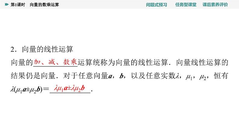 第6章　6.2　6.2.3　第1课时　向量的数乘运算第7页