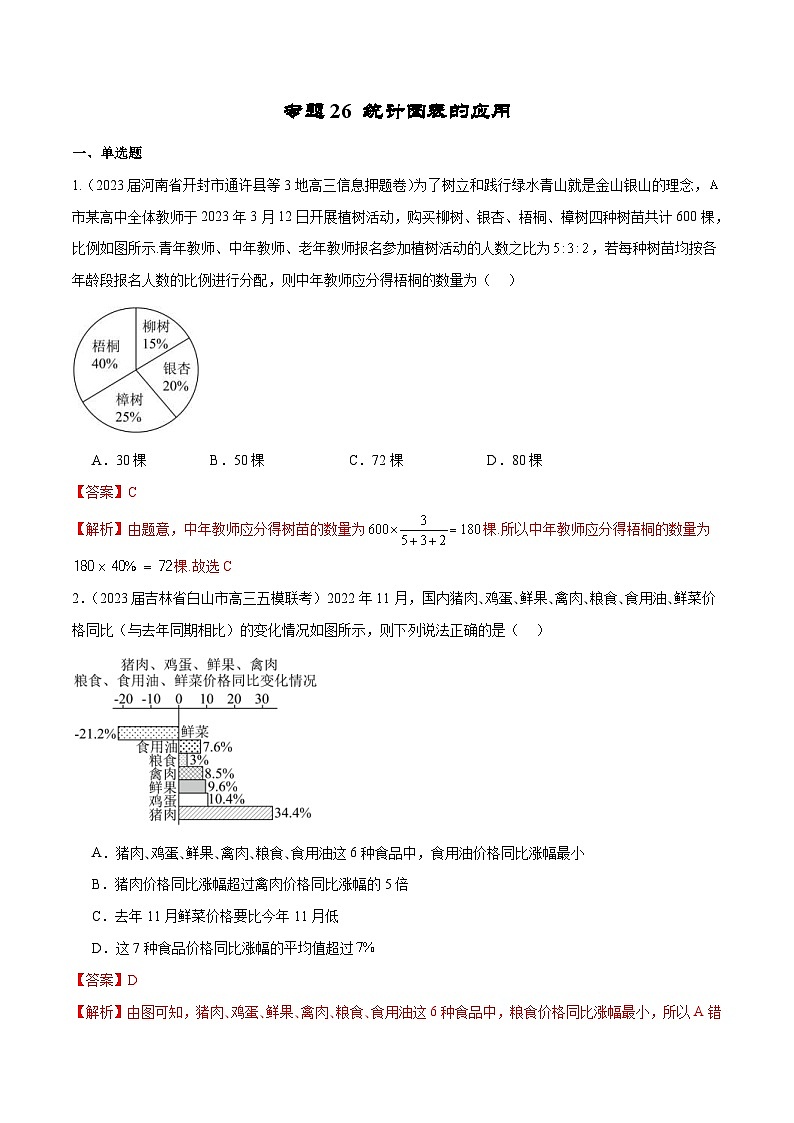 新高考数学二轮复习专题培优练习专题26 统计图表的应用（2份打包，原卷版+解析版）01