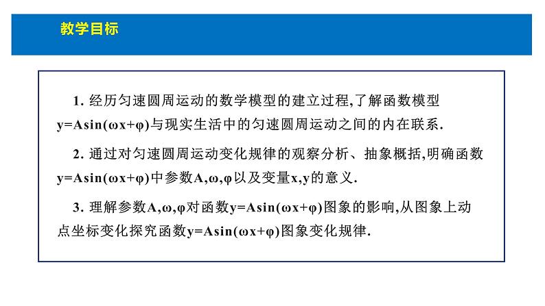 人教版高中数学必修第一册5.6.1匀速圆周运动的数学模型及函数y＝A sin (ωx＋φ)的图象【课件】03