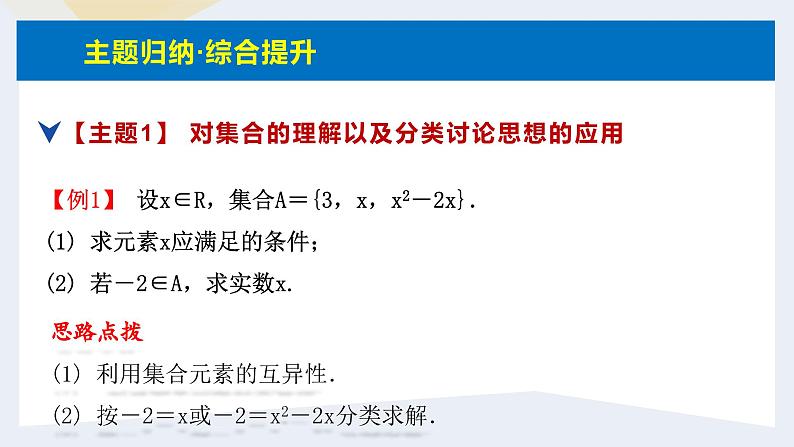 人教版高中数学必修第一册第一章 集合与常用逻辑用语 小结与复习【课件】第3页