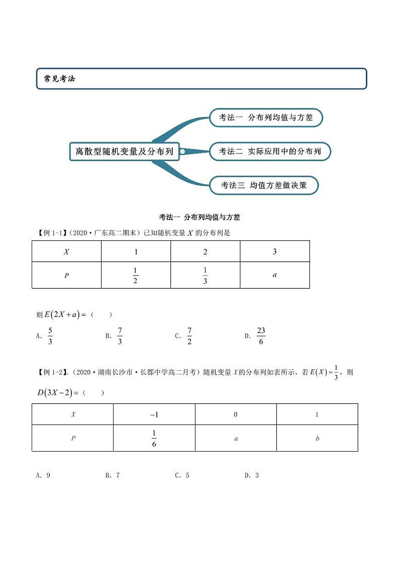 人教版高中数学选择性必修第三册7.3离散型随机变量的数字特征 同步训练（含答案）第2页