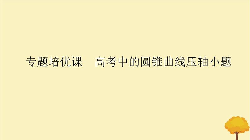 2025版高考数学全程一轮复习第八章解析几何专题培优课高考中的圆锥曲线压轴小题课件01