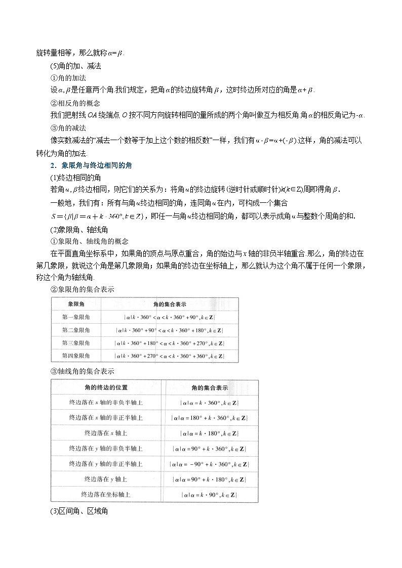 高中数学人教A版（2019）必修一培优练习5-1任意角和弧度制-重难点题型精讲（Word版附解析）02