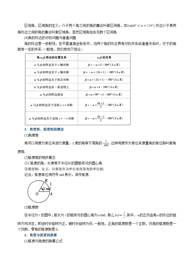 高中数学人教A版（2019）必修一培优练习5-1任意角和弧度制-重难点题型精讲（Word版附解析）03