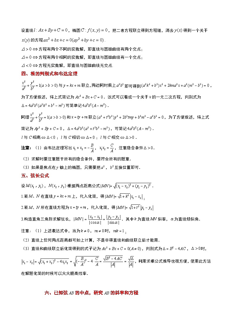 新高考数学一轮复习讲义 第42讲 直线与椭圆（2份打包，原卷版+含解析）02