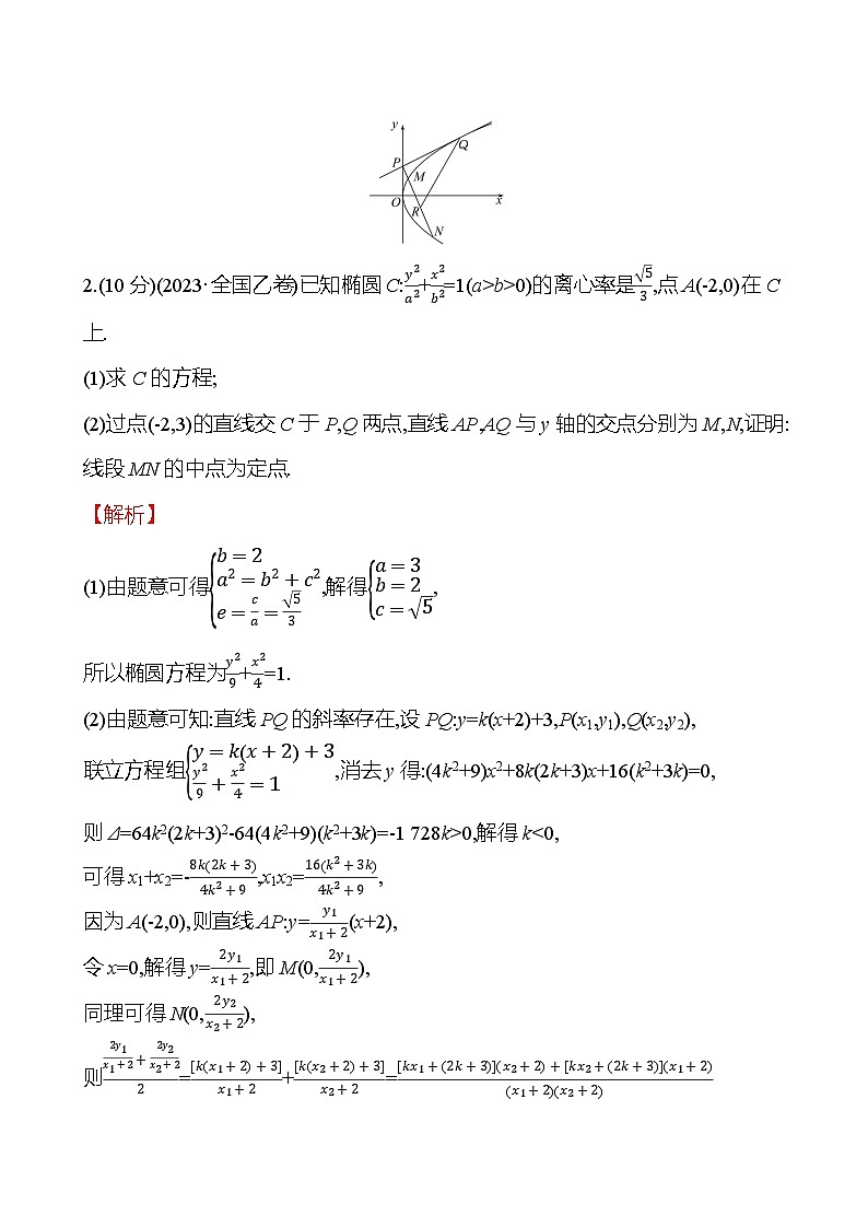 2025届高考数学一轮复习专练60 圆锥曲线中的定点问题（Word版附解析）第2页