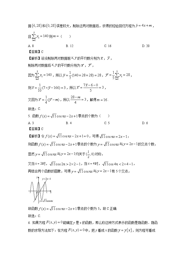 [数学]湖南省衡阳市祁东县2024届高三第三次联考试题(解析版)02