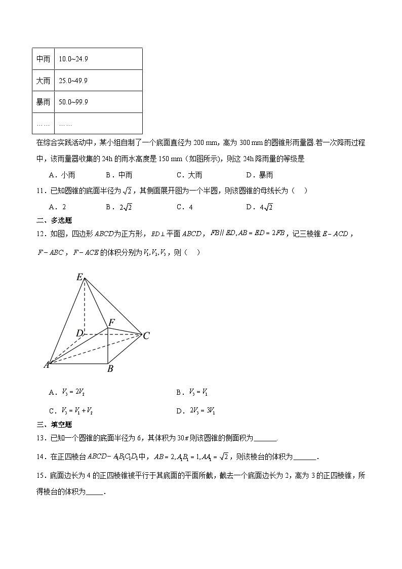新高考数学一轮复习分层提升练习第31练 基本立体几何图形及几何体的表面积与体积（原卷版）第3页
