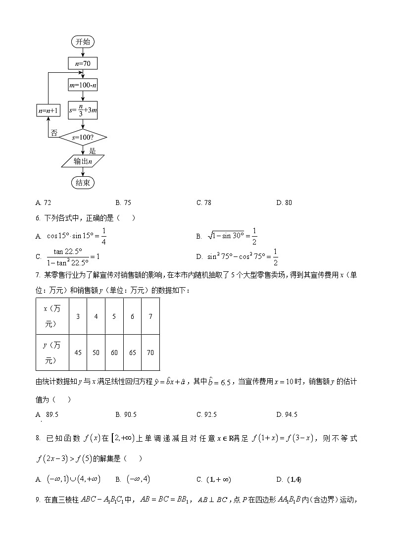 四川省宜宾市2024届高三下学期高考适应性考试（三模）文科数学试卷（原卷版）第2页