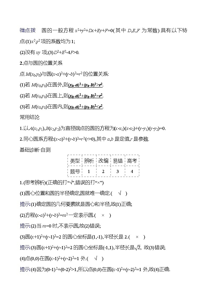 2025年高考数学一轮复习-8.3-圆的方程【导学案】第2页