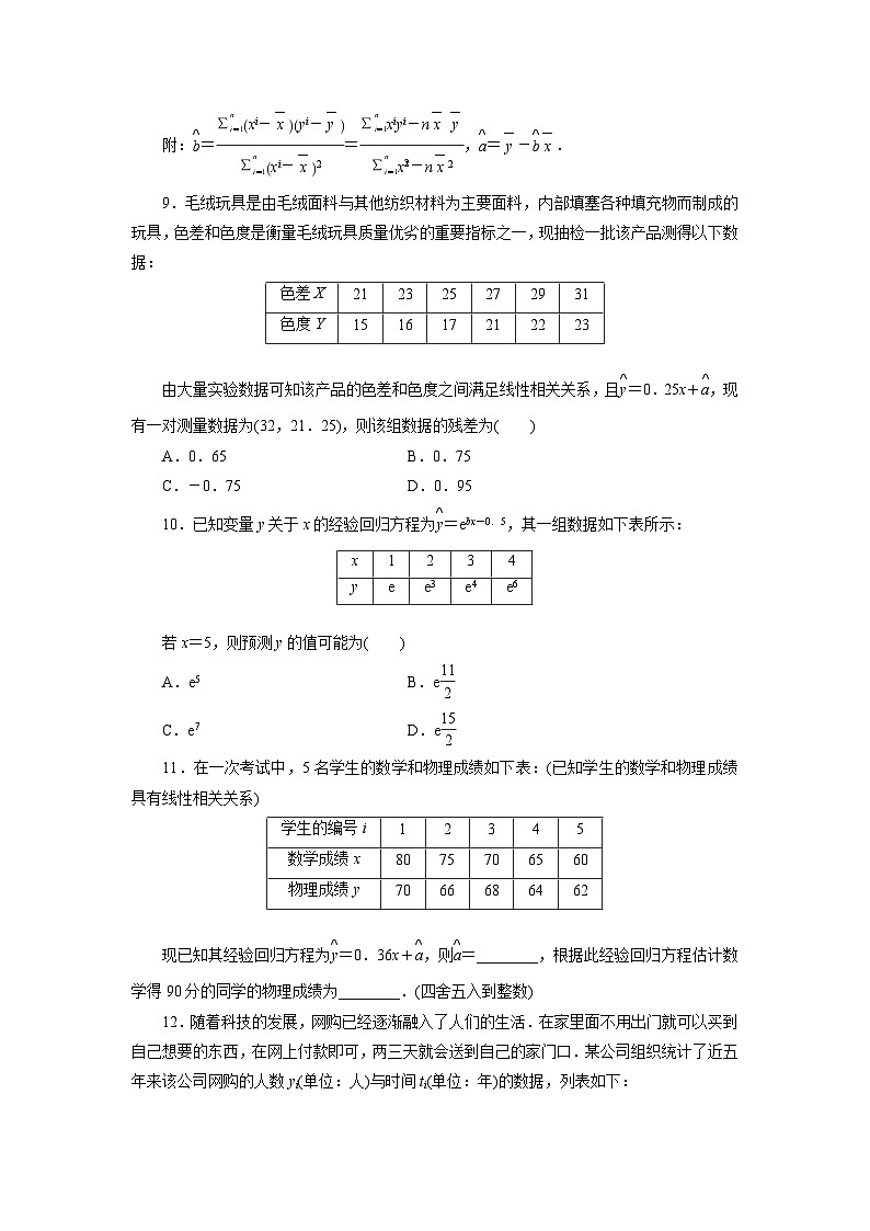 2025年高考数学一轮复习-10.3.1-变量间的相关关系及回归模型-专项训练【含解析】第3页