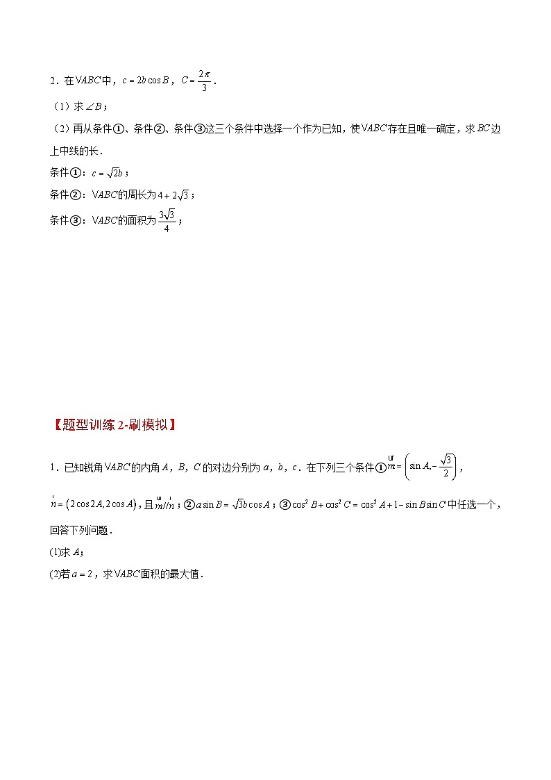 新高考数学二轮考点培优专题（精讲+精练）18 解三角形中的结构不良问题（2份打包，原卷版+含解析）03