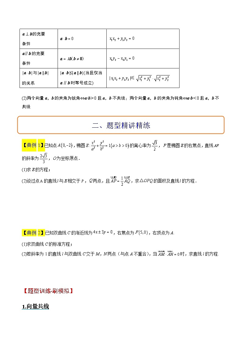 新高考数学二轮考点培优专题（精讲+精练）36 圆锥曲线与向量交汇问题（2份打包，原卷版+含解析）02