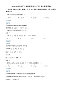 辽宁省沈阳市2023-2024学年高一下学期期中考试数学试卷（解析版）