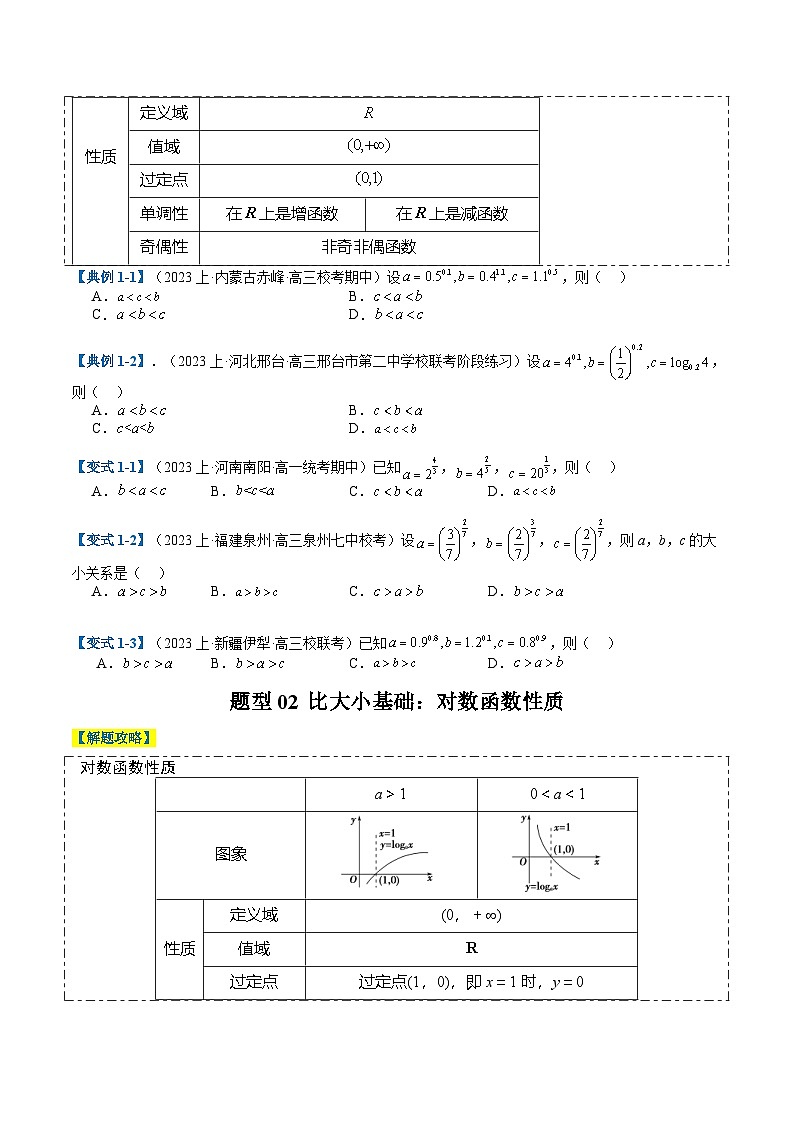 新高考数学二轮复习专题2-2 幂指对三角函数比大小归类（2份打包，原卷版+解析版）02