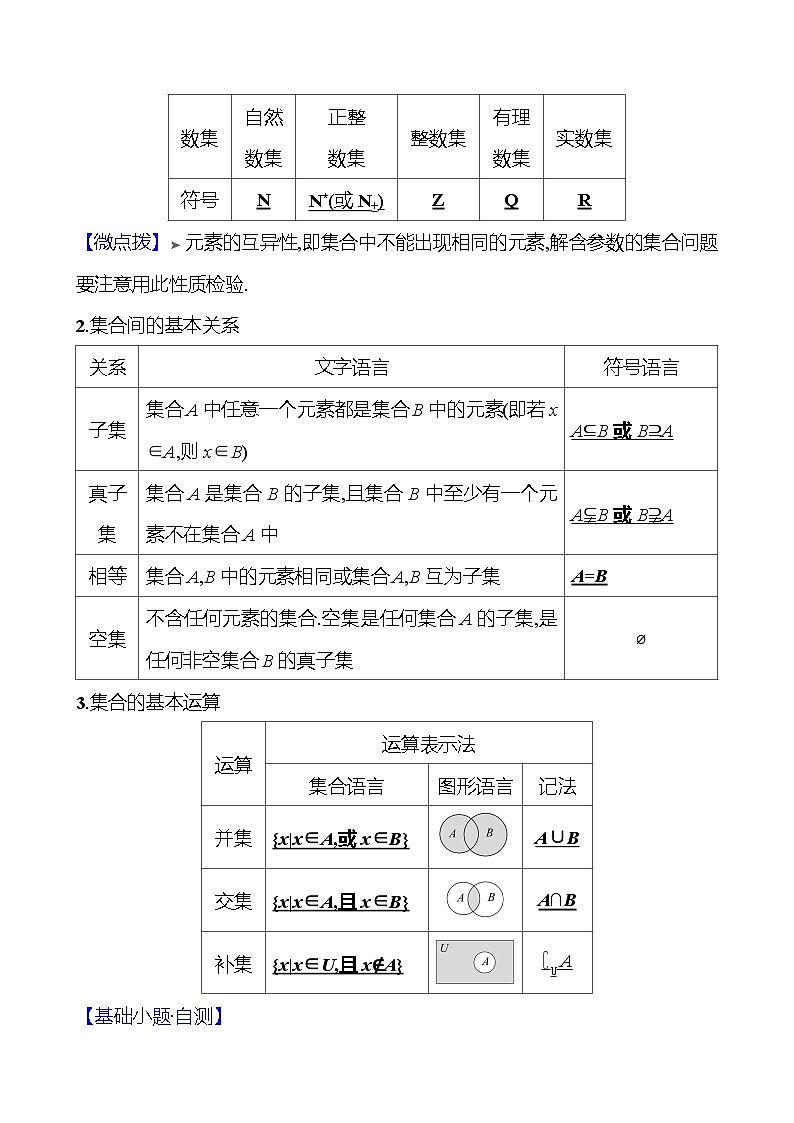 2025届高考数学一轮复习教师用书第一章第一节集合讲义Word附解析）第2页