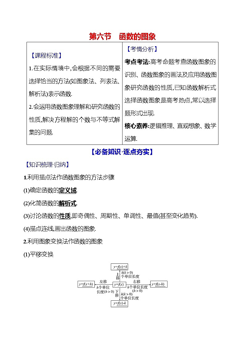 2025届高考数学一轮复习教师用书第三章第六节函数的图象讲义（Word附解析）01
