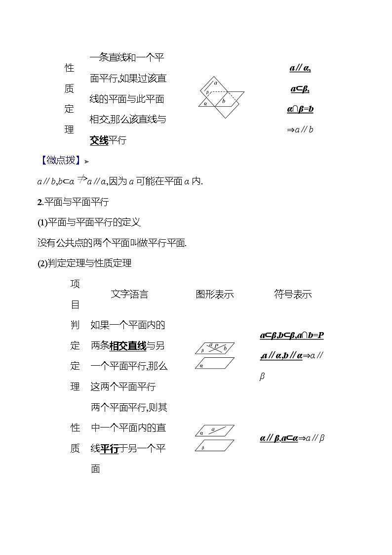 2025届高考数学一轮复习教师用书第八章第三节空间直线、平面的平行讲义（Word附解析）第2页