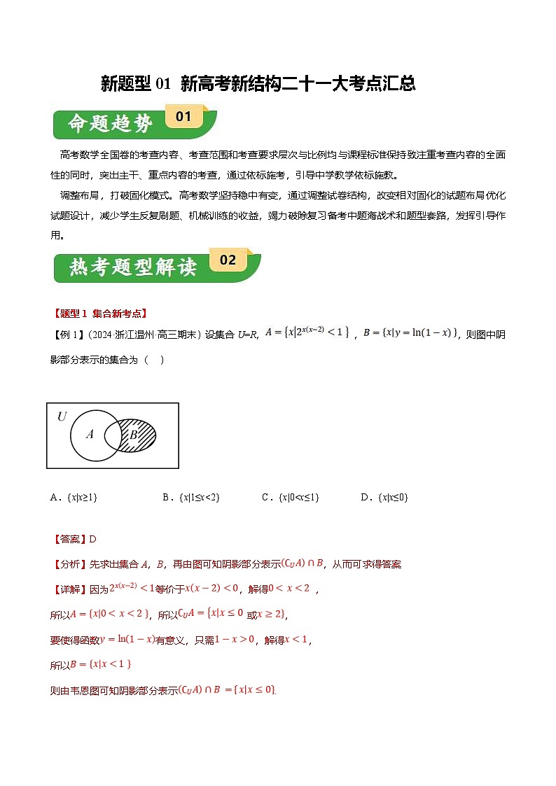 新高考数学二轮复习新题型01 新高考新结构二十一大考点汇总（解析版）第1页