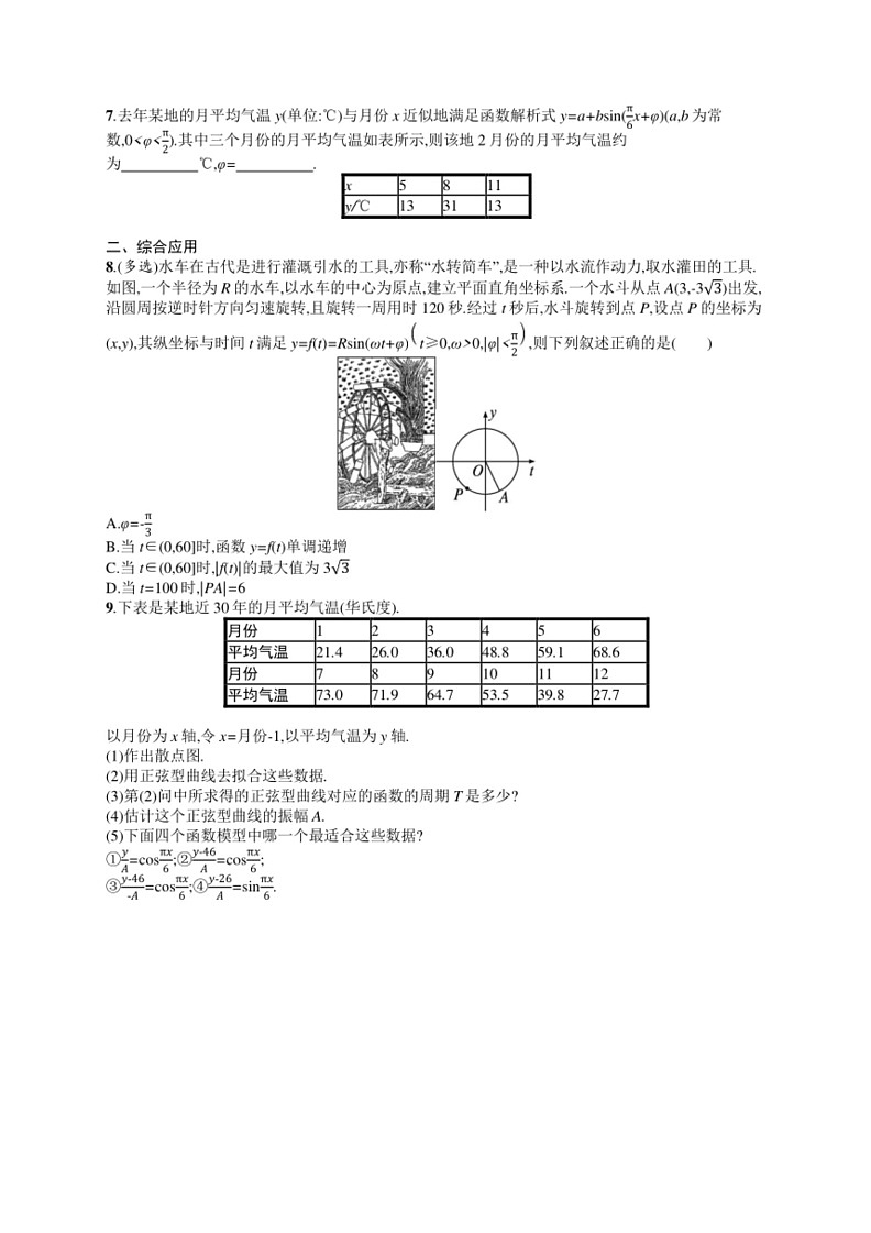 2025年数学高考一轮复习考点规范练24　三角函数模型的应用02