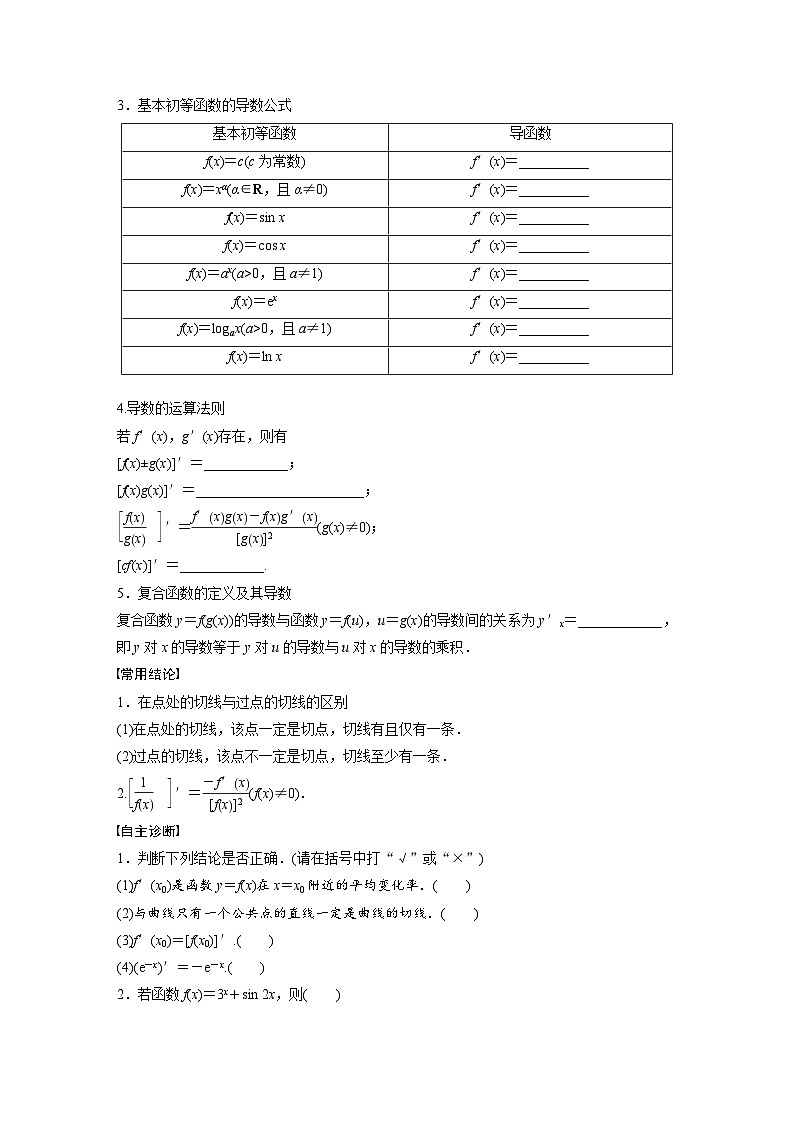 第三章　§3.1　导数的概念及其意义、导数的运算-2025年新高考数学一轮复习（课件+讲义+练习）02