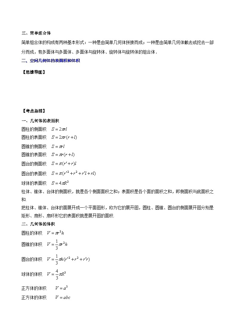 新高考数学一轮复习知识点总结与题型精练专题19 空间几何体(解析版)第2页
