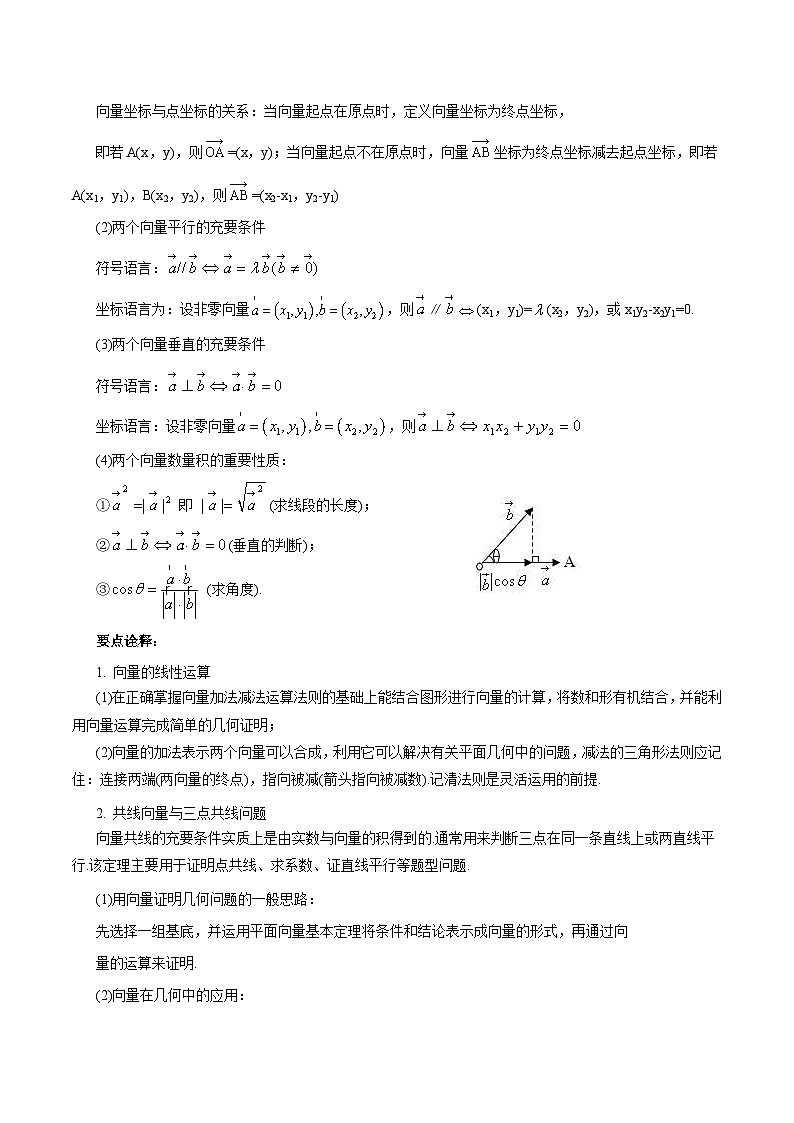 新高考数学一轮复习知识总结 平面向量及其应用（含解析）第3页